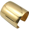 Stainless Steel Smooth Polished Open Cuff Bangle Bracelet for Women Lady Girls Gift - color: Gold