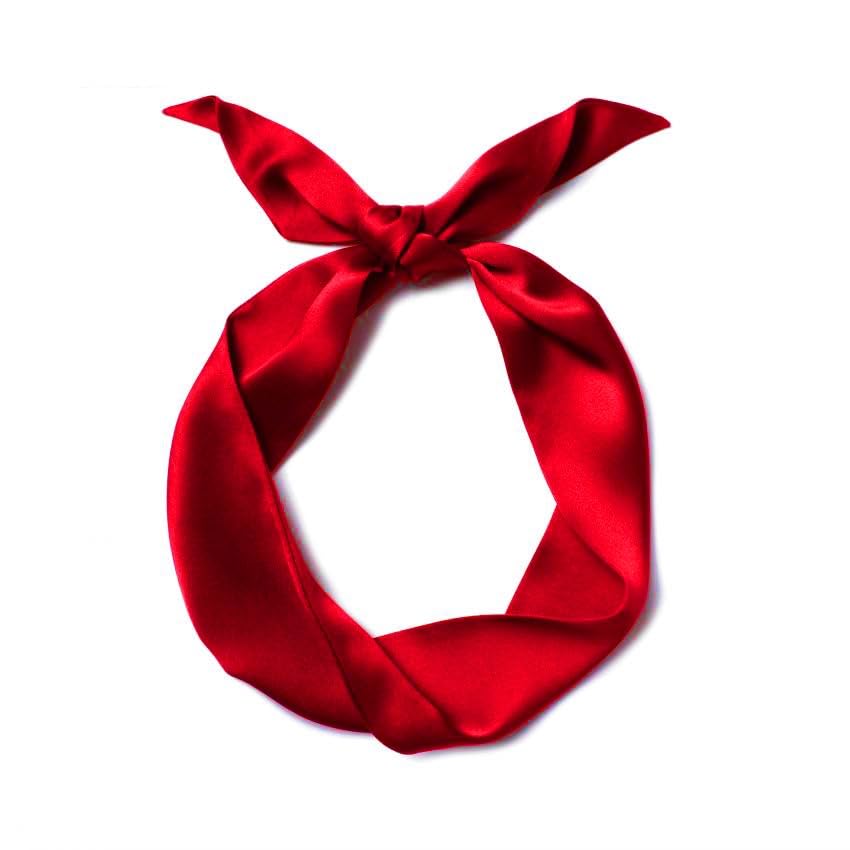 10 Pcs Long Thin Small Skinny Scarf Satin Neck Tie Ribbon Choker for Women Girls - color: Red