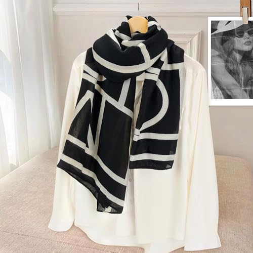 WZX Boho Scarf for Women, 70"x35" Large Lightweight Shawl Wrap for Travel, Sun Protection, Office & All-Season Wear - color: 003