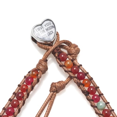 Layered Leather Handmade Bracelet Boho Bohemian Style Multilayer Crystal Glass Natural Stone Beaded Wrap Bracelets Collection for Women - style: BR508