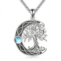 ONEFINITY Tree of Life Necklace 925 Sterling Silver Abalone Shell Celtic Knot Pendant Necklace for Women Jewelry - style: Moonstone Tree