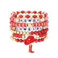 Fuqimanman2020 Boho Western Cowgirl Howdy Stackable Beaded Bracelet Set for Women Western Country Hat Boot Charms Polymer Clay Beads Bracelets Country Concert Rodeo Jewelry Gift - color: Style 1 Red