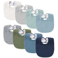 Konssy Muslin Baby Bibs 8 Pack Baby Bandana Drool Bibs Cotton for Unisex Boys and Girls, Soft Absorbent Set for Teething and Drooling - color: Blue
