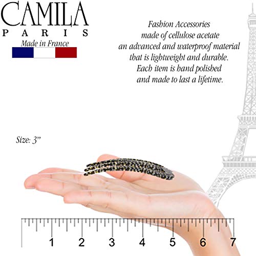 Camila Paris CP2975 French Twist Stick Clip Pins, Opera, Wavy Hair Pin 3-Prong Hair Fork for Girls Spiral Updo Chignon Bun Holder, Flexible and Styling Hair Accessories for Women, Handmade in France - color: 3-Prong Opera