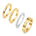 Stackable Gold Rings for Women - 18K Gold Plated Rings Set, Non Tarnish Stainless Steel Cubic Zirconia Friendship Band Stack Rings Trendy Jewelry, Christmas Birthday Party Gifts for Her Girlfriend - color: Gold