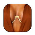 YONAMIX Rhinestone Chest Bracket Bra Chain Jewelry Gold Butterfly Body Chains for Women