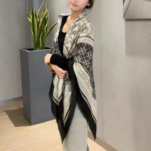 K-Elewon Large Square Scarf 51" Cotton and Linen Hand feel Scarf Fashion Scarves Hair Wrapping Scarfs Neck Scarves for Women - color: H2307