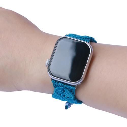4th Generation Handmade Nylon Braided Boho Style Watch Strap for Apple Watch - color: Sky Blue, size: 40/41/42mm
