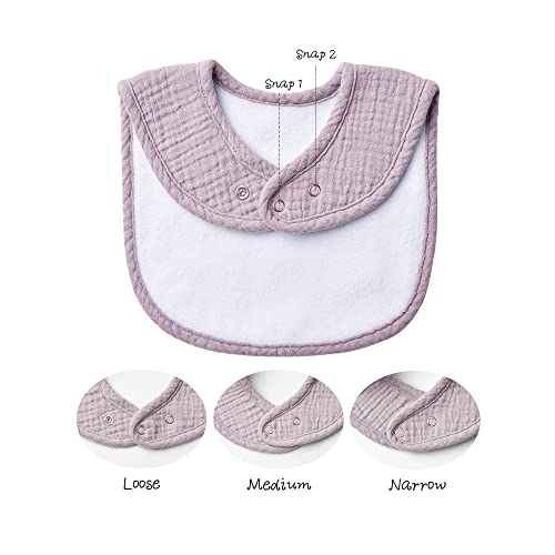 Konssy Muslin Baby Bibs 8 Pack Baby Bandana Drool Bibs Cotton for Unisex Boys and Girls, Soft Absorbent Set for Teething and Drooling - color: Purple