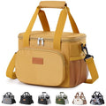Lifewit Medium Lunch Bag, Insulated Lunch Box, Soft Cooler Cooling Tote for Adult Men Women, Brown 12-Can (9L) - color: Brown, size: Medium(9L)