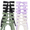WORTL Hair Bows Clips Coquette Ribbon Bowknot with Long Tail Princess Hair Bows French Barrettes Hair Accessories for Women Girls 16PCS (Cream, Green, Purple, Black) - color: Cream, Green, Purple, Black