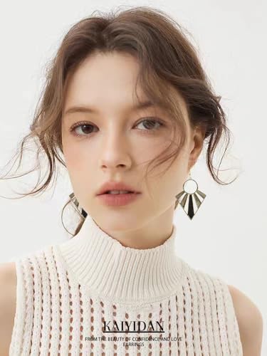 Silver/Gold Boho Dangle Statement Earrings for Women Trendy,Handmade Vintage Dainty Cute Long Drop Summer Earrings,fashion Accessories Jewelry Gifts - color: A11 wooden geometric shaped