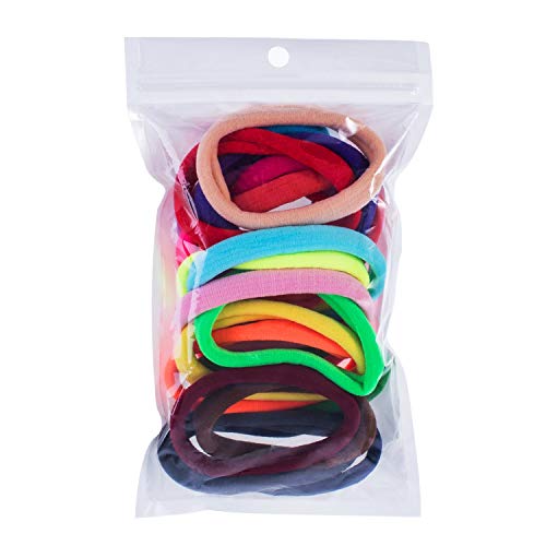 EBOOT 20 Pieces Large Stretchy Hair Ties Elastic Braids Bands Ponytail Holders Headband for Thick Heavy and Curly Hair School Home(5 cm in Diameter, 1 cm in Width,Multicolor) - color: Multicolor