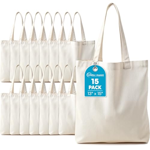 Simpli-Magic Canvas Tote-Bags - size: 4 Pack