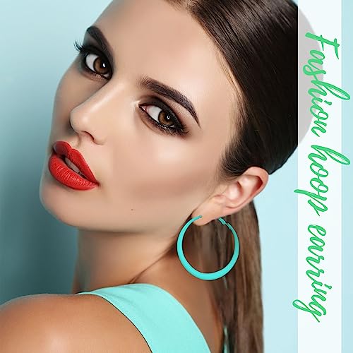 Sasylvia 16 Pairs Colored Hoop Earrings for Women Matte Colorful Hoop 80s Retro Neon Summer Drop Earrings - style: Classic