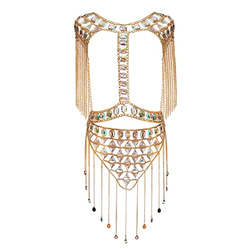 Women's Sexy Suit Body Chain - color: Gold Color-Small Waistcoat Waist Chain Body Chain Suit-7