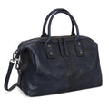Iswee Genuine Leather Satchel Tote Bag Top Handle Handbag Designer Shoulder Bag Large Capacity Cross Body Bag - color: Navy Blue