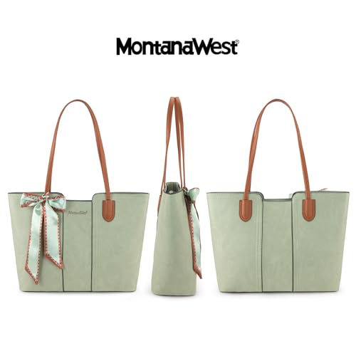 Montana West Tote Bags for Women Top Handle Satchel Purses - color: Pastel Green