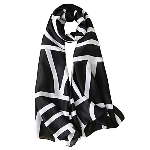 Silk Scarf Mulberry Silk Fashion Scarves Long Lightweight Shawl Wrap … - color: W42