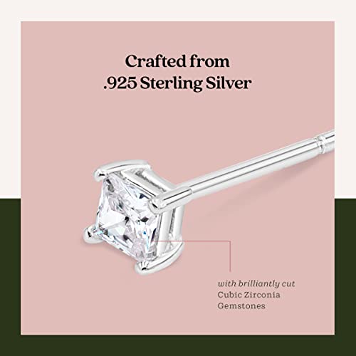 KEZEF Sterling Silver Stud Earrings for Women & Men - 4-Prong Setting Cubic Zirconia Earrings Studs - Premium CZ S925 Hypoallergenic - Available in 14K White and Yellow Gold, Rose Gold - 3mm to 9mm - color: 14K White Gold, size: 3mm - Tiny
