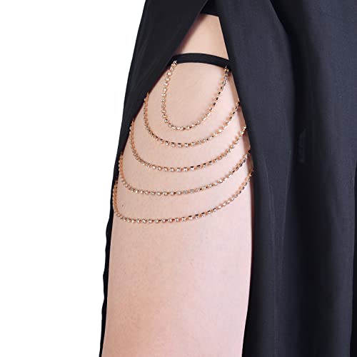 Tornito 4-8Pcs Sexy Body Chain Belly Waist Chain Necklace Summer Beach Bikini Bra Body Jewelry for Women Gold Tone - style: D:4Pcs, Gold Tone