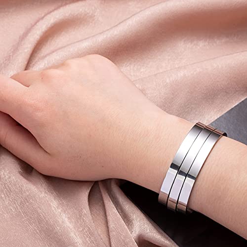JoycuFF Funny Gifts for Women Birthday Gift Ideas Best Friend Bracelets Motivational Jewelry Inspirational Handmade Engraved Mantra Cuff Bracelet Personalized Christmas Graduation Gift