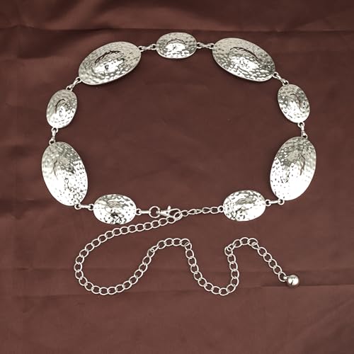 Luvatar Fashion Metal Waist Chain Belt Blouse Dress Sweater Chain Belt… - color: Silver-e6