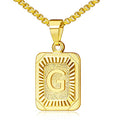 JSJOY Graduation Gifts 2026 Gold Initial Necklaces for Women Men Gold Letter Necklaces 26 Capital A-Z Letter Pendant Necklaces for Women Square Monogram Necklace for Her Initial Necklaces - color: Gold Letter G