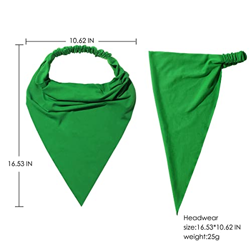 Vercret 6 Pack Hair Scarf Headband for Women Elastic Bandana Head Scarf Large Boho Triangle Kerchief with Clips Non Slip Scarves - color: L Aurora Desire