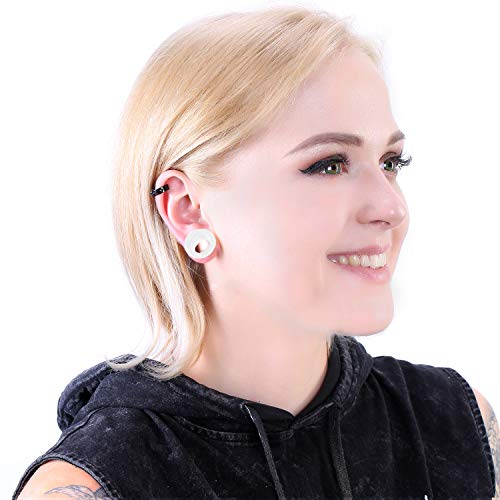 WBRWP 20/28pcs Ear Stretching kit Set: Hollow Hard/Soft Silicone Plugs and Tunnels Ear Expander Gauges Stretcher Body Piercing Jewelry - style: 28pcs Thick/Transparency