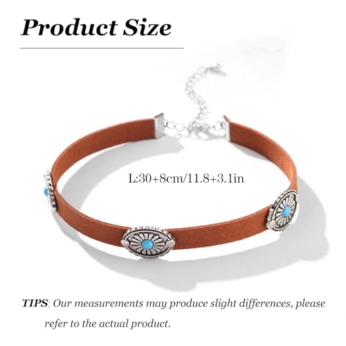 Boho Outfits for Women Boho Necklaces Country Concert Outfits Nashville Western Jewelry Choker Necklaces Long Leather Necklace Western Dress Jewelry Country Cowgirl Accessories Gifts - color: K7-Brown