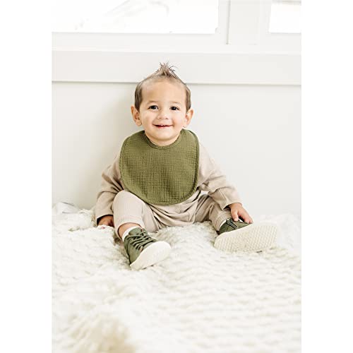 Konssy Muslin Baby Bibs 8 Pack Baby Bandana Drool Bibs Cotton for Unisex Boys and Girls, Soft Absorbent Set for Teething and Drooling - color: Neutral