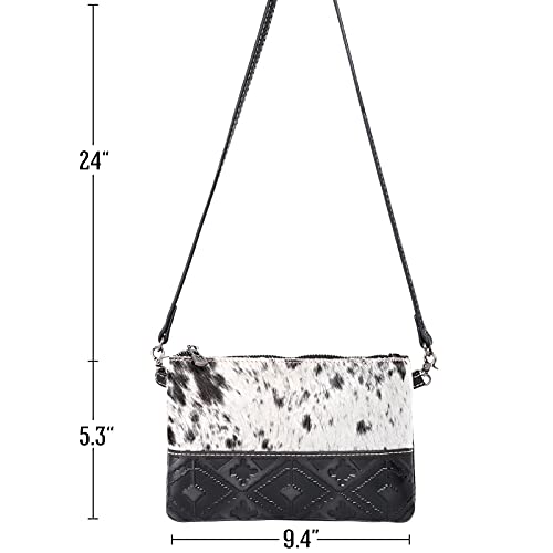 Montana West Western Purse for Women Crossbody Bag Wristlet Clutch Purse - color: Black Embossed Pattern