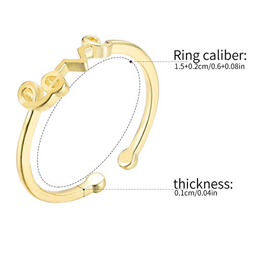 TAMHOO 20 Pcs Adjustable Rings Set for Women - Finger Rings Pack Stackable Rings for Teens- Cute Rings for Teen Girls -in Gold and Silver Tone - color: #1-gold tone