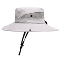 Womens Summer Sun Hat Beach Hat Wide Brim Outdoor UV Protection Hat Foldable Cool Mesh Ponytail Bucket Hat - color: Pure Light Grey
