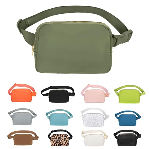 VOROLO Fanny Pack For Women And Men Crossbody Bag Belt Bag with Adjustable Strap Graduation Gifts Khaki Green - color: Khakii Green, style: 1 Pack Fanny Pack