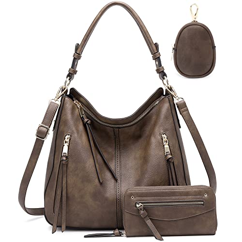 lapsting Hobo Bags for Women Handbags Purse Ladies Boho Shoulder Bag Crossbody Purses Faux Leather - color: B - 15.2inch Coffee - Gold Hardware
