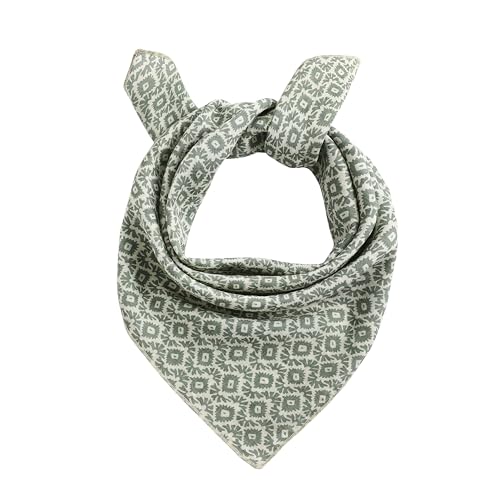 STARWHISPER Multicolored 22''x22'' Cotton Bandana for Women and Men Multi-purpose Headband Hair Scarf Protective Coverage - color: S1-green