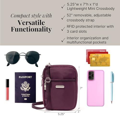 Baggallini Women's Essential Mini Crossbody Bag - color: Mulberry