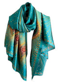 Acotavie Scarfs for Women Fashion Scarves Long Floral Pattern Scarf Headscarf Lightweight Sunscreen Shawls - color: Green Red