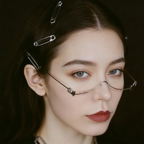 Metal Safety Pin Shape Hair Clips, Silver, Goth Barrettes for Women, French Hair Accessories, 6 Pack