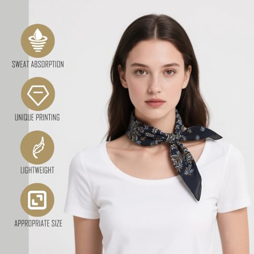 Large Cotton Bandana Lightweight Head Hair Scarf Headbands Wraps Cover Handkerchiefs for Women Men 25 x 25 inch - color: Rt09