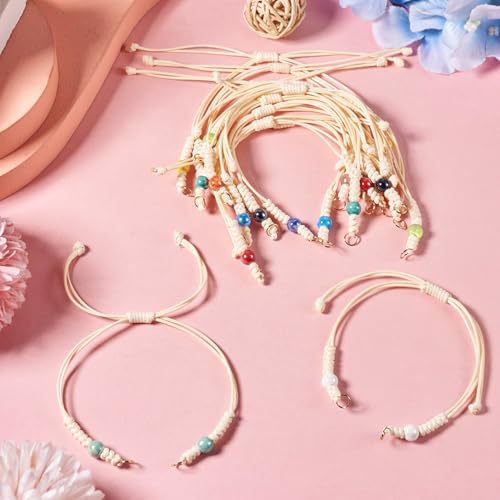 Adjustable Slider Bracelets Colorful Half Finished Bracelets Adjustable Beaded Bracelets DIY Friendship Bracelets for Women Jewelry Making Gifts Supplies - color: Milky White Colors