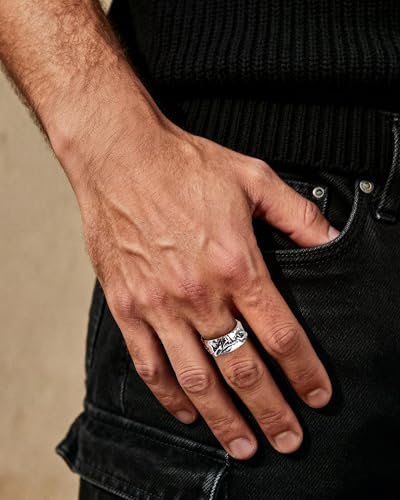 Silver Ring - Vintage Art Adjustable Open Ring, Unisex Finger Jewelry for Men & Women