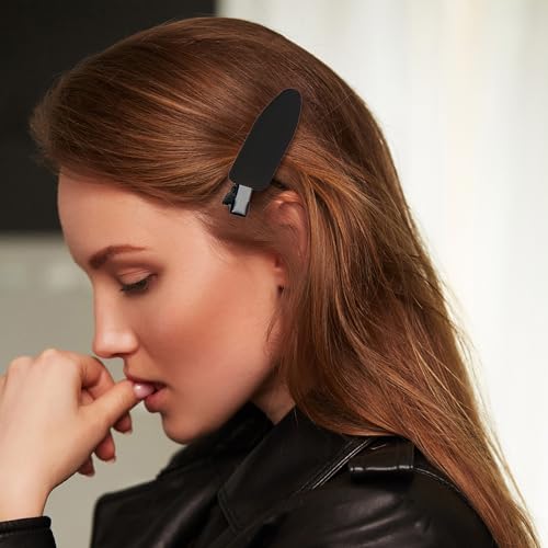 12 pieces No Bend Hair Clips, Curl Pin Clips, No Crease Hair Clips for Makeup Application，2022 style, non-slip.Hair won't get caught between plastic attached to metal. (Black)… - color: Black