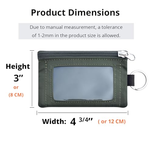RFID Blocking Travel Wallet with Adjustable Lanyard, Small Nylon Zipper Pouch and Badge Holder for ID, Credit Cards, Cash, Keys, Commuters (AmyGreen) - color: Amy Green