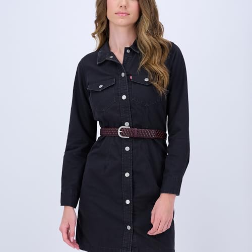 Levi's Women's Fully Adjustable Casual Leather Braided Belt for Jeans and Dresses - color: Burgundy, size: Large