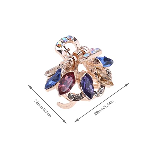 SING F LTD 6pcs Vintage Metal Rhinestone Hair Claws - Small, Colorful, Non-slip Jaw Clips for Women & Girls