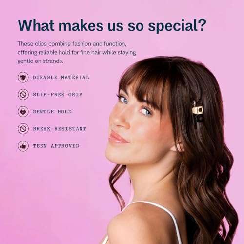 Gimme Beauty Lay Flat Claw Clip Set - Non-Slip, Sleek Accessory Pack - Perfect for Fine Hair - Comfortable, All-Day Hold with Firm Grip - 8 Pack - color: Blonde