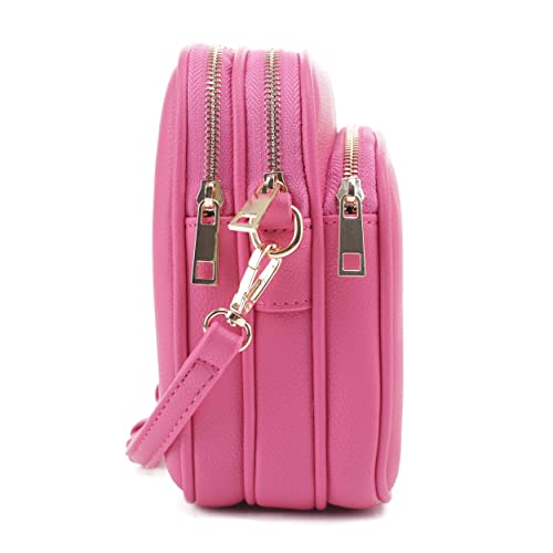 Mali+Lili, Josie Triple Zip Crossbody Bag - color: Fuchsia